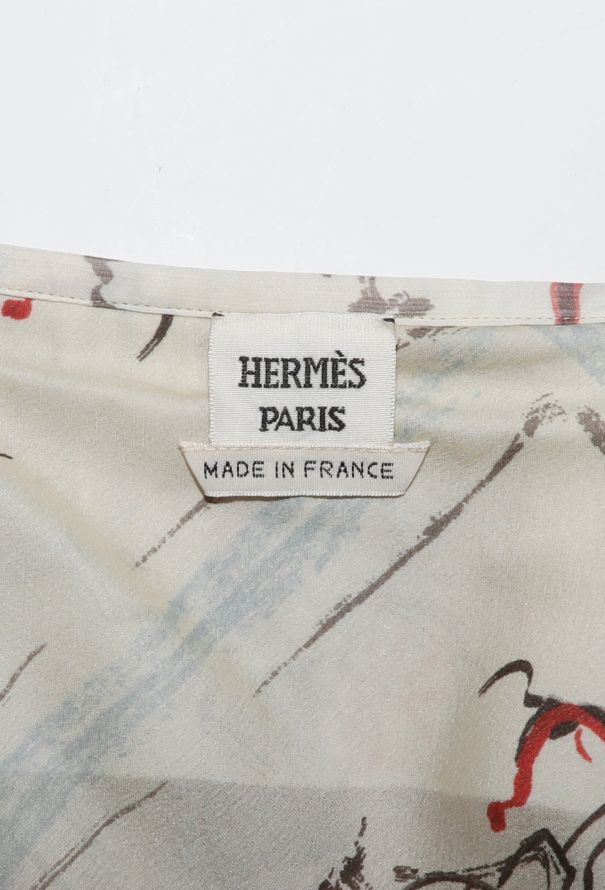 Hermès 2009 'Finish' Printed Chiffon Skirt - 6