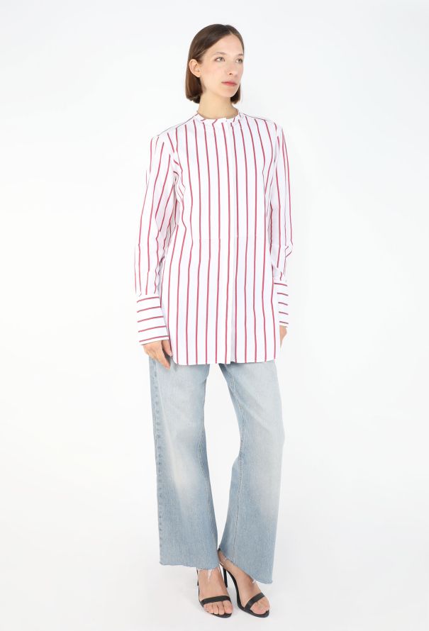 Céline Striped Cotton Bib Tunic - 4