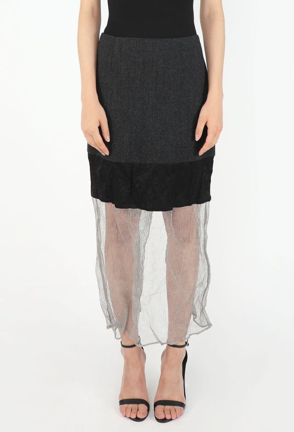 Prada F/W 2022 Panelled Mesh Skirt - 3