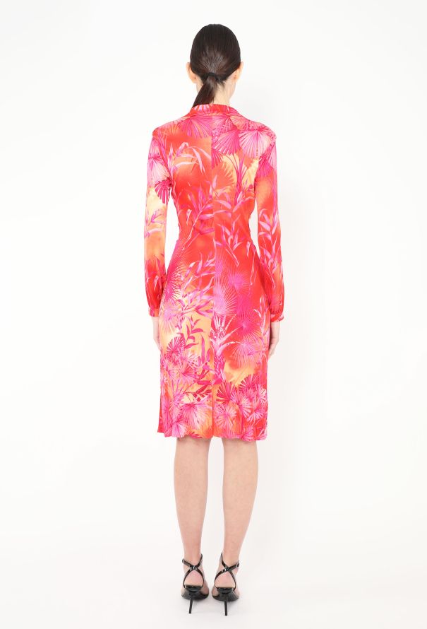 Gianni Versace ICONIC S/S 2000 Plunging Jungle Dress - 6