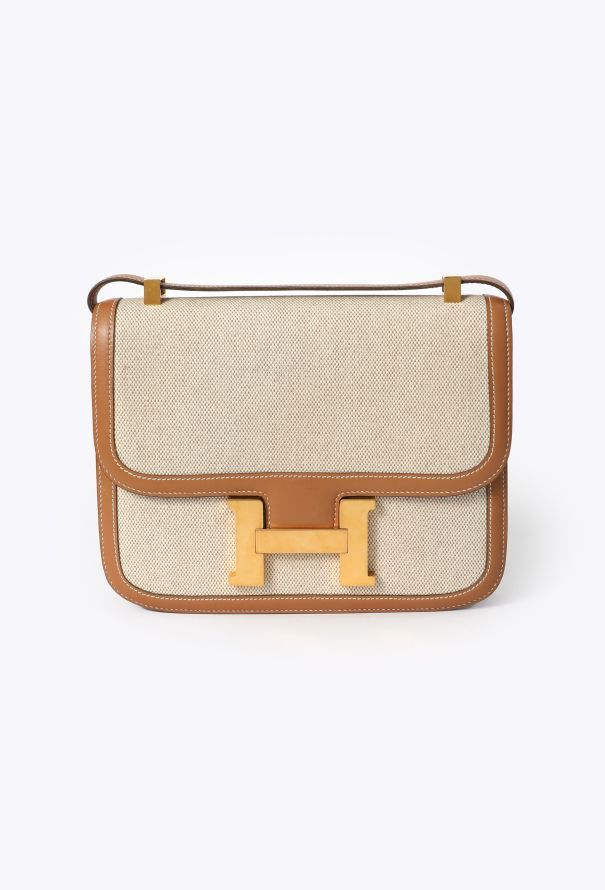 Hermès Vintage Toile & Gold Box Constance 23 - 1