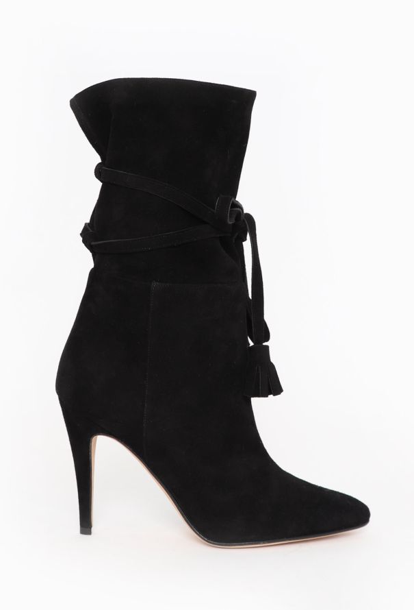 Manolo Blahnik Cavamod Suede Tassel Boots - 1