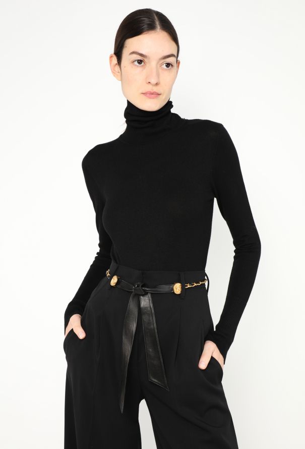 Chanel Vintage Medallion Bow Chainlink Belt - 1