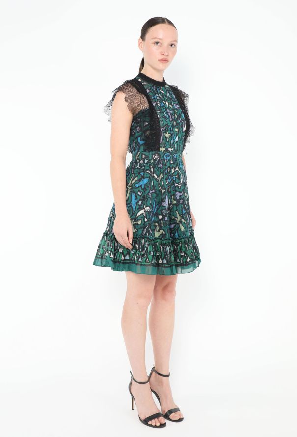 Valentino Printed Lace Trim Dress - 3