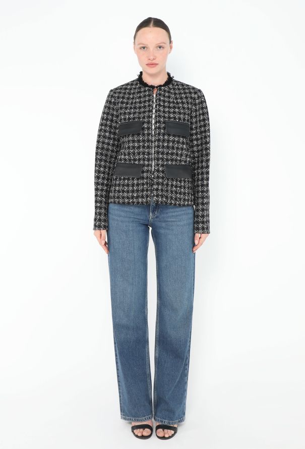 Louis Vuitton F/W 2017 Leather Pocket Tweed Jacket - 4