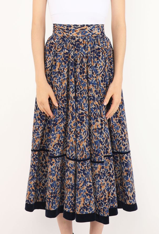 Saint Laurent Russian Velvet Trim Skirt, 1977 - 3
