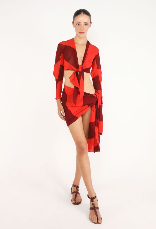 Tonal Silk Pareo Set, attributed to '90s Westwood - 1