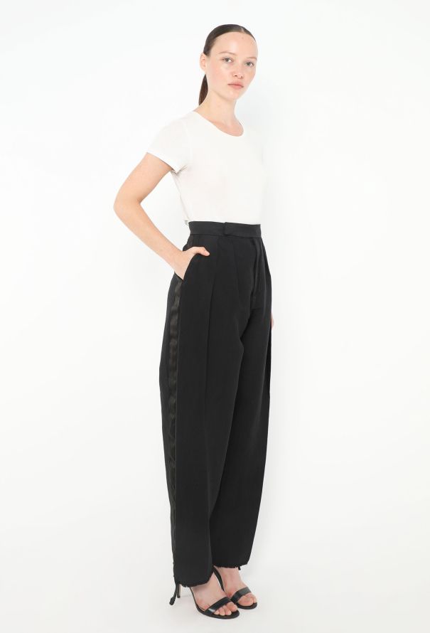 Céline Distressed Silk Smoking Pants - 3