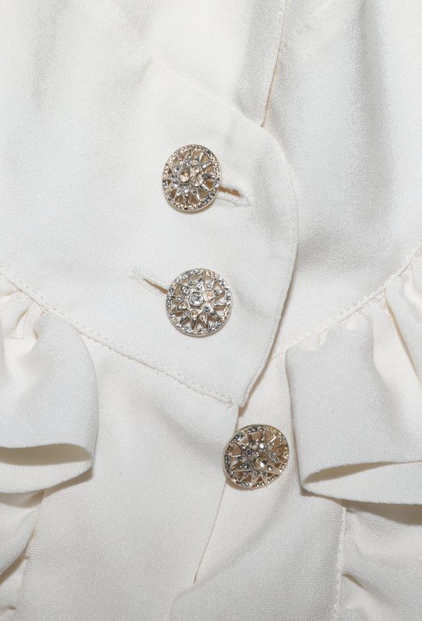 Chanel 2019 Ruffled Trim Silk Blouse - 7