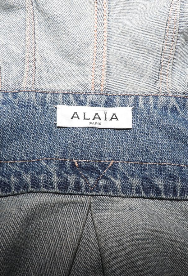 Alaïa S/S 2022 Denim Hooded Bodysuit - 6