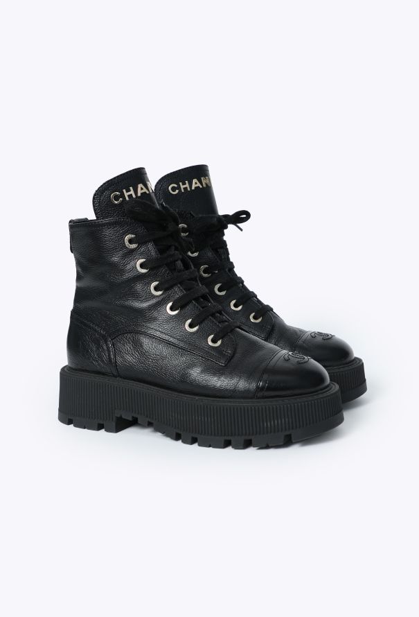 Chanel 2023 Logo Combat Boots - 3
