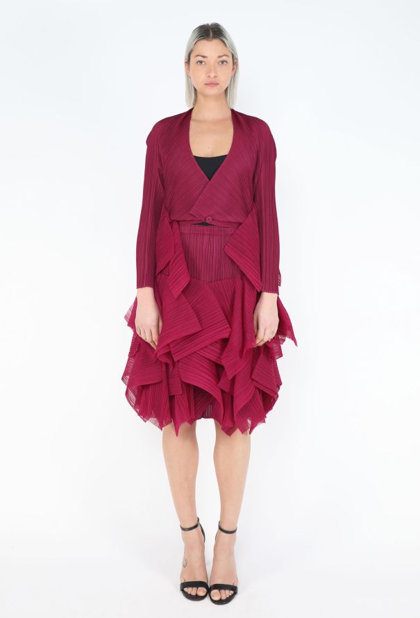 Issey Miyake Pleats Please Ruffled Skirt Ensemble - 1