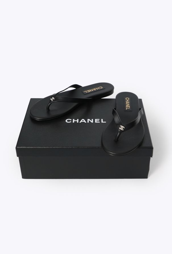 Chanel 2025 Classic Leather ‘CC’ Flip-Flops - 5