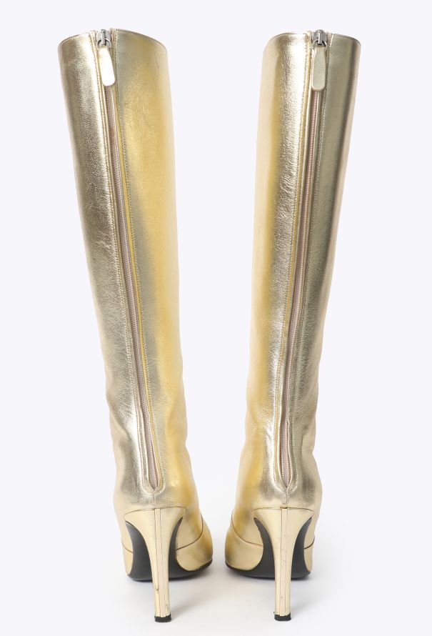 Valentino F/W 2002 Metallic Knee-High Boots - 4