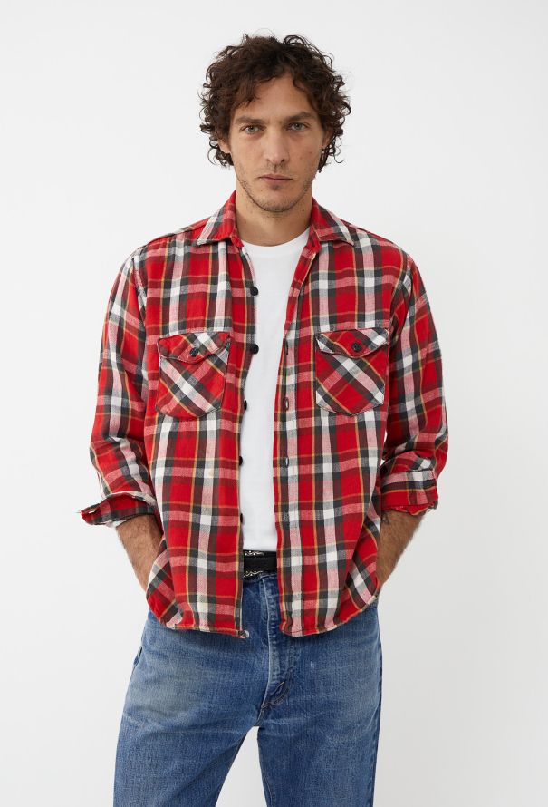Men's Vintage 1960s Sanforized Flannel Shirt - 2 Men's Vintage 1960s Sanforized Flannel Shirt - 2
