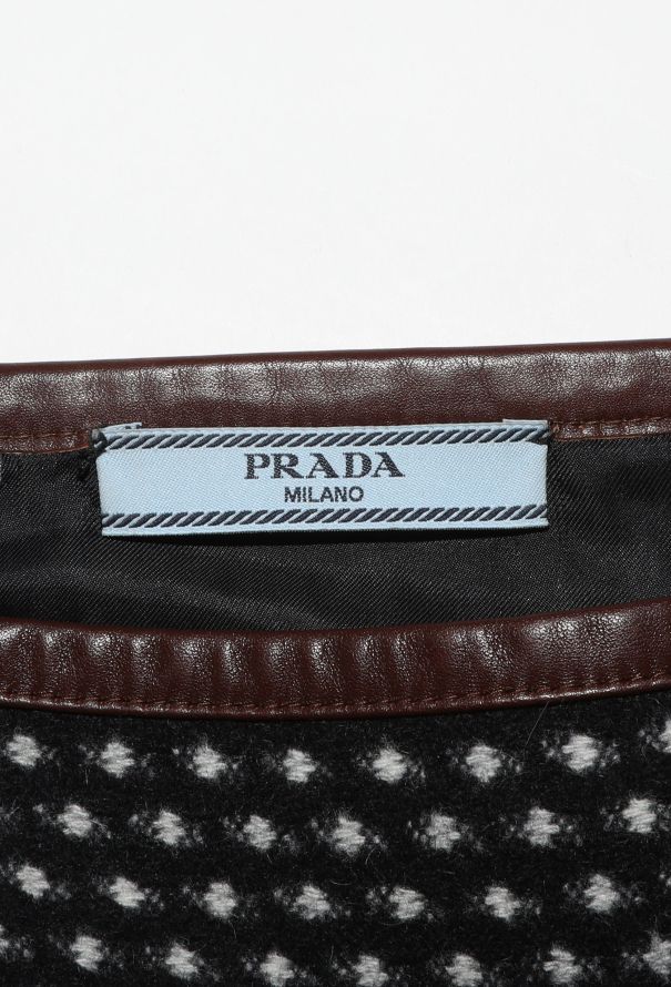 Prada 2014 Dotted Leather Trim Skirt - 5 Prada 2014 Dotted Leather Trim Skirt - 5