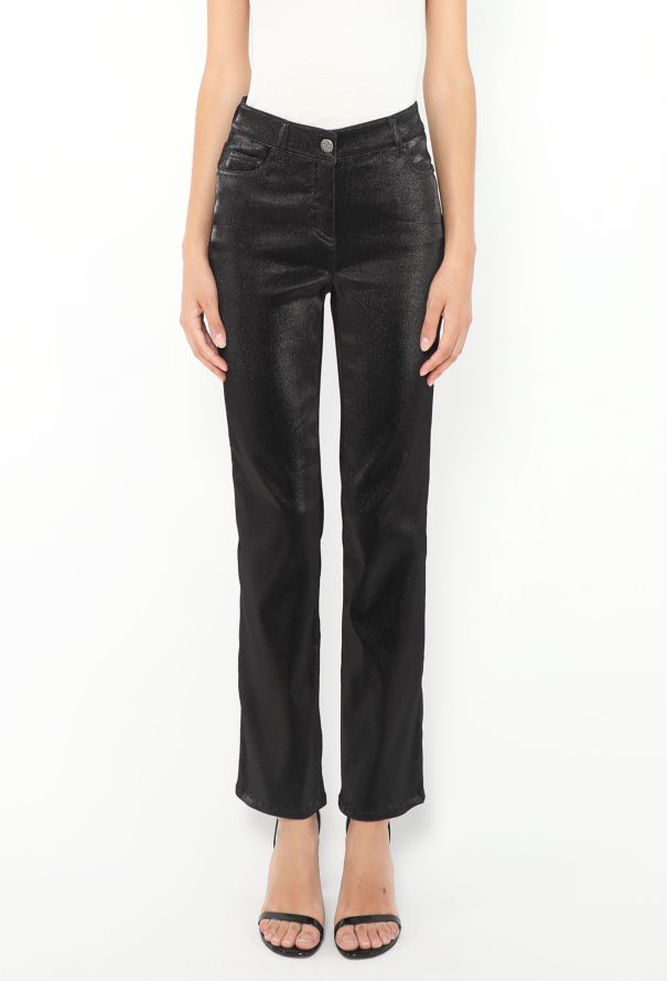 Chanel Iridescent Lamé 'CC' Jeans - 3