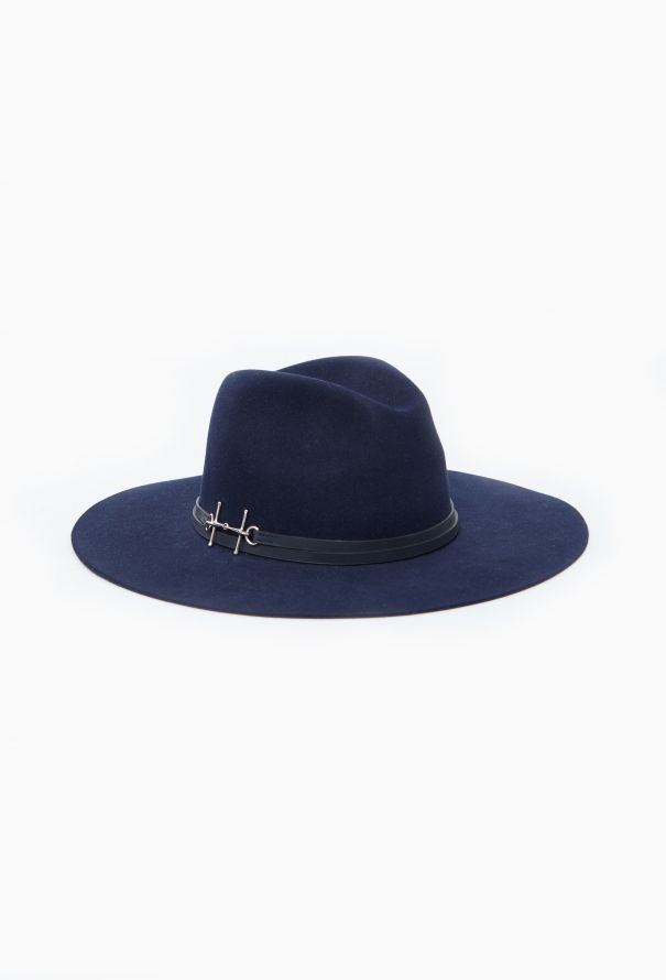 Hermès Leather Trim Felt Hat - 1