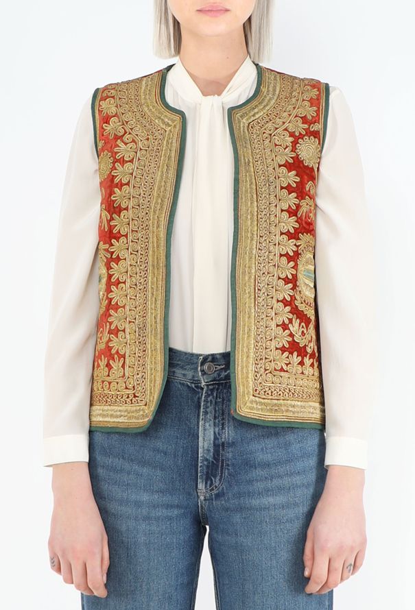 World Treasures Antique Persian Hand-Embroidered Vest - 1