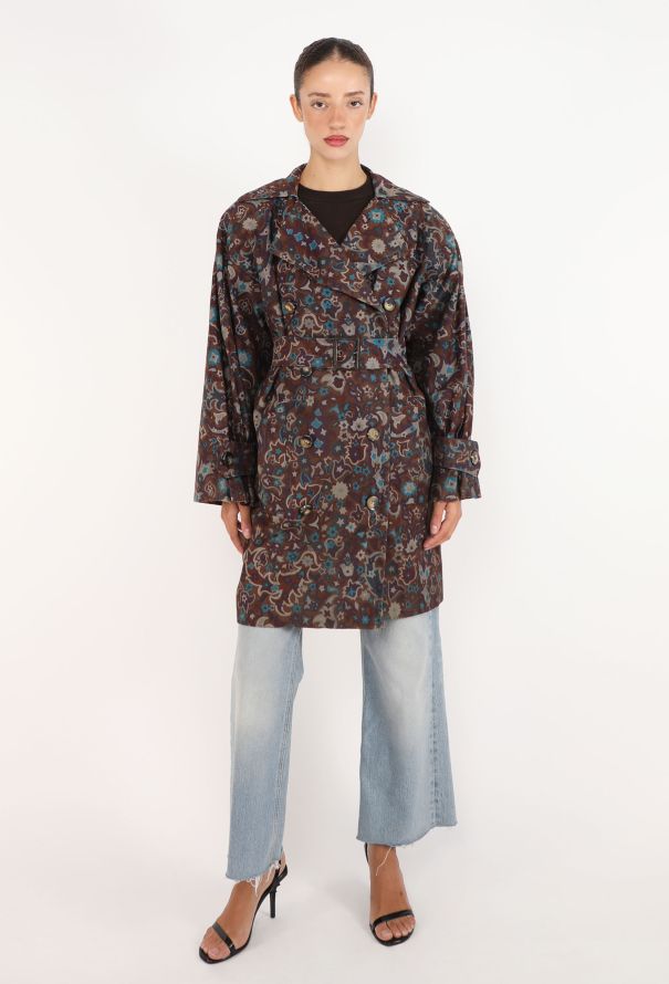 Saint Laurent Jacquard Print Trench-Coat, F/W 1985 - 2
