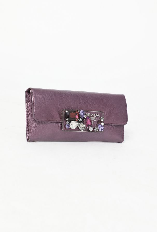 Prada purple wallet online