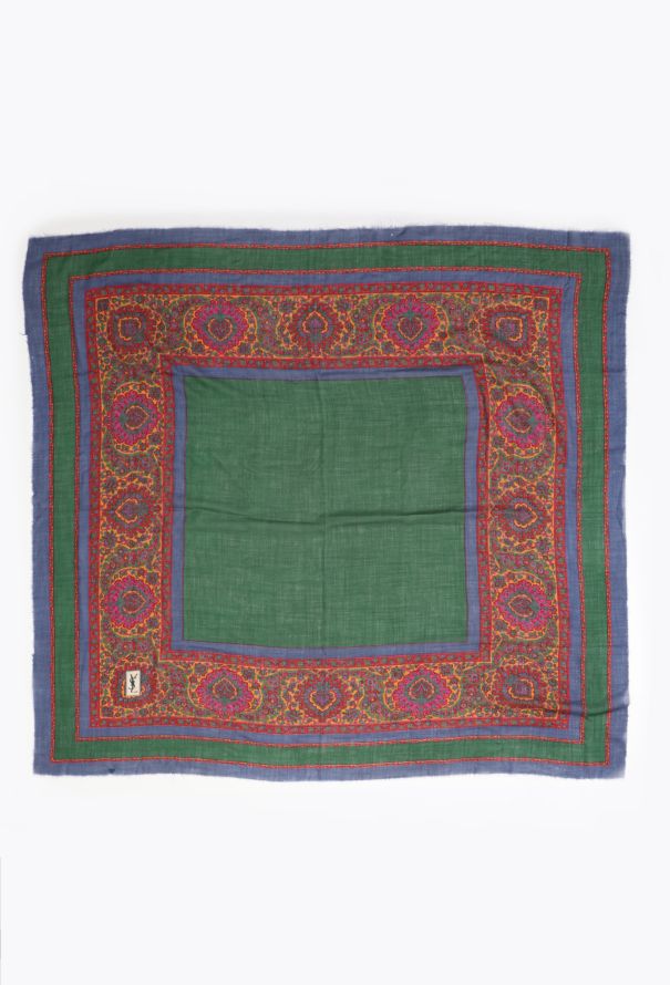 Saint Laurent '70s Floral Colorblock Scarf - 3 Saint Laurent '70s Floral Colorblock Scarf - 3