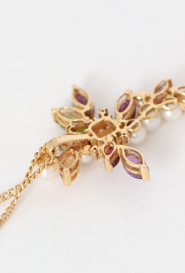 Christian Lacroix RARE 18K Yellow Gold Multi-Gem Cross Pendant - 5 Christian Lacroix RARE 18K Yellow Gold Multi-Gem Cross Pendant - 5