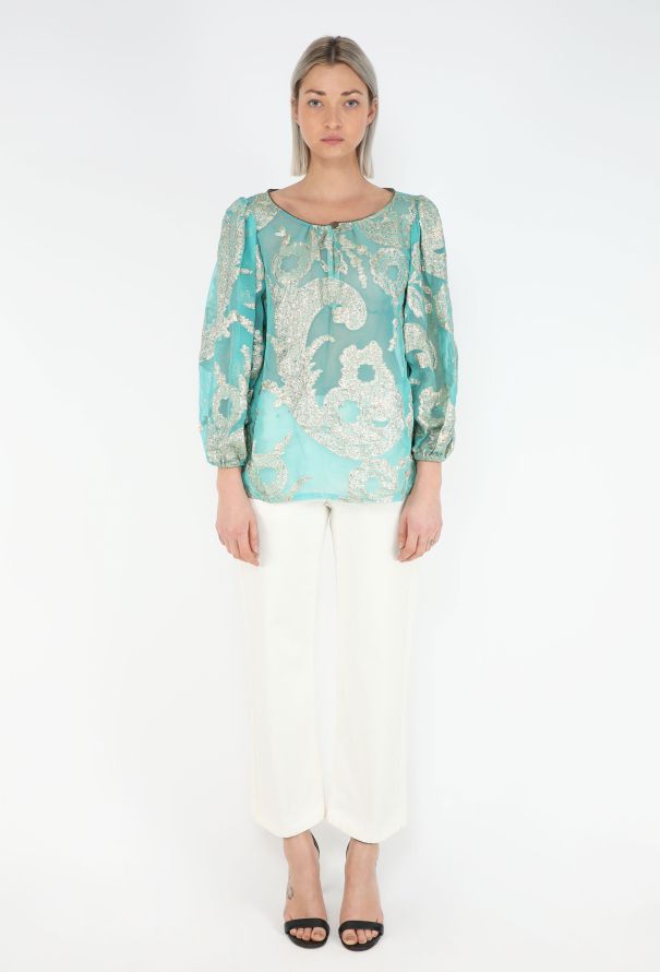 Saint Laurent COLLECTOR F/W 1976 Russian Lamé Blouse - 3