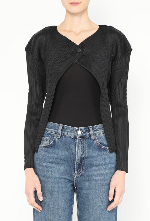 Issey Miyake Pleats Please Buttoned Cardigan - 1