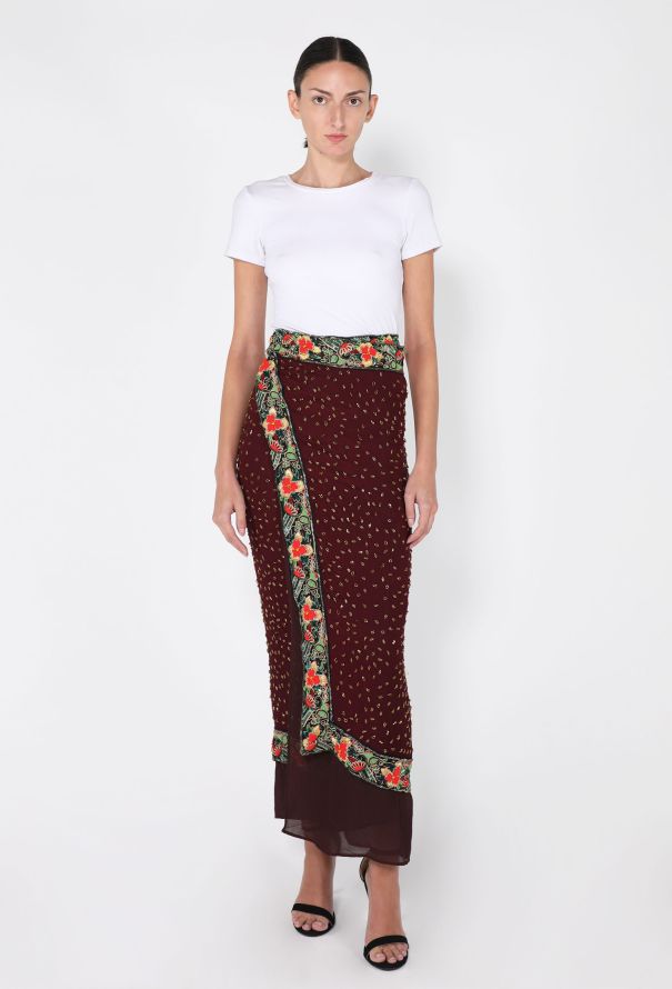 Dolce & Gabbana Vintage Beaded Wrap Skirt, 1990s - 1