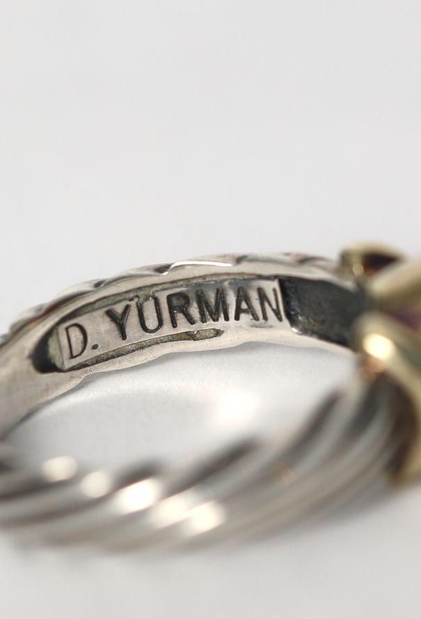 David Yurman 14K Yellow Gold & Tourmaline Sterling Cable Ring - 6