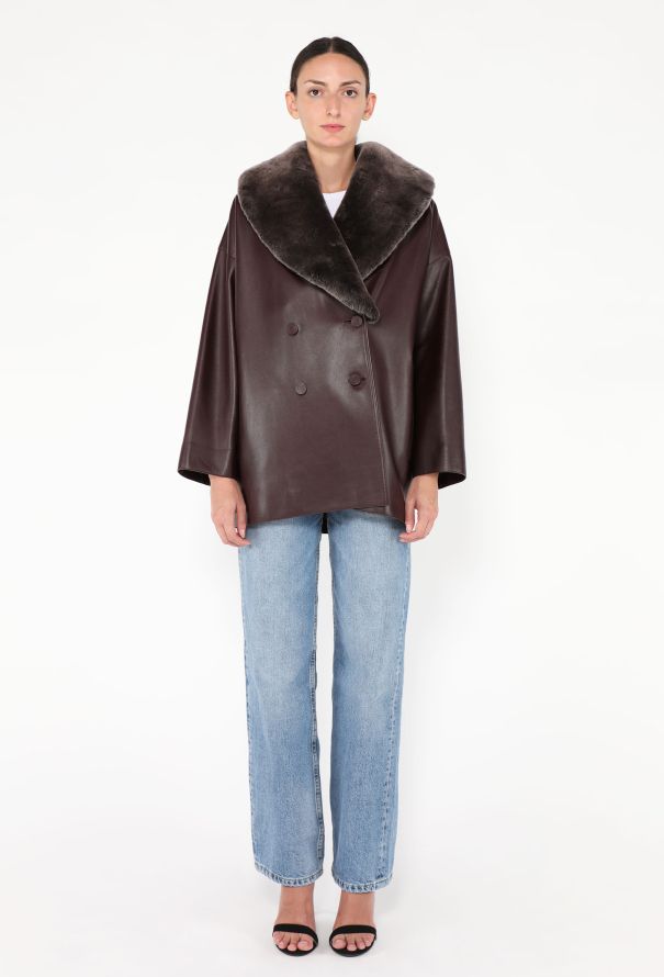 Hermès F/W 2024 Calfskin Fur Collar Peacoat - 7 Hermès F/W 2024 Calfskin Fur Collar Peacoat - 7