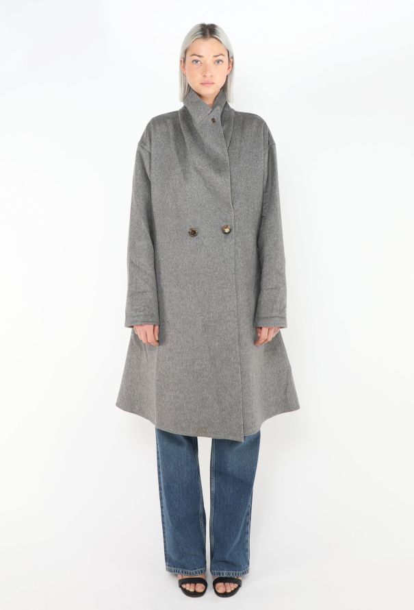 Hermès Asymmetrical Notched Cashmere Coat - 2
