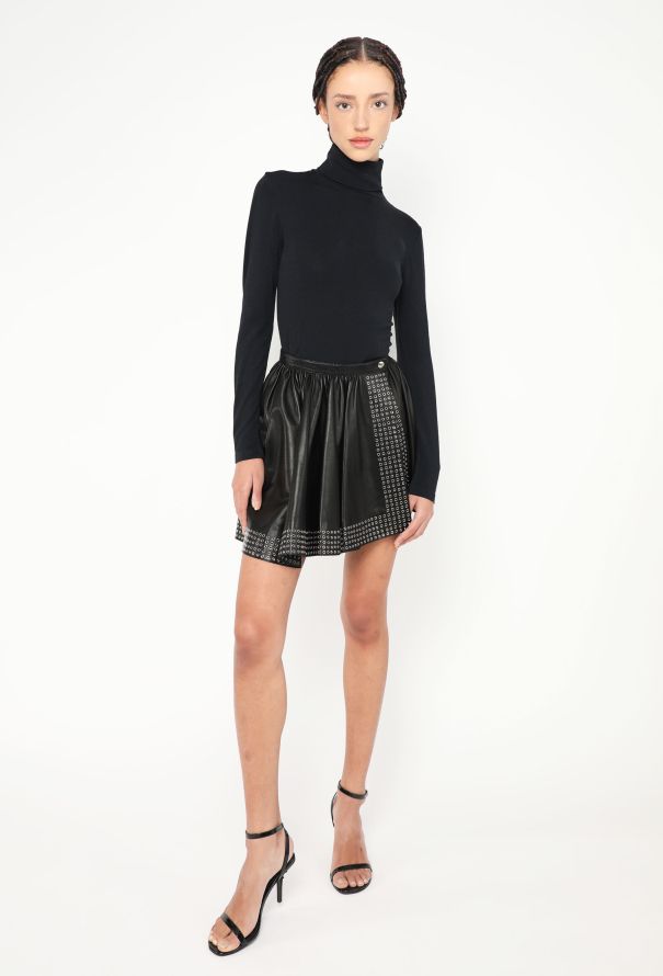 Alaïa S/S 2014 Leather Eyelet Skirt - 5