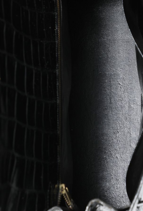 Hermès '60s Black Porosus Kelly Sellier 32 - 16