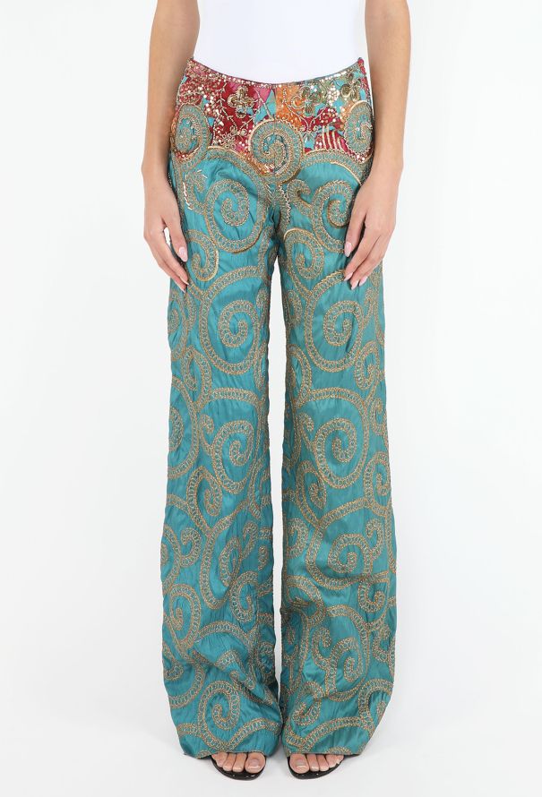 Gianfranco Ferré Hand-Embroidered Dupion Pants - 2