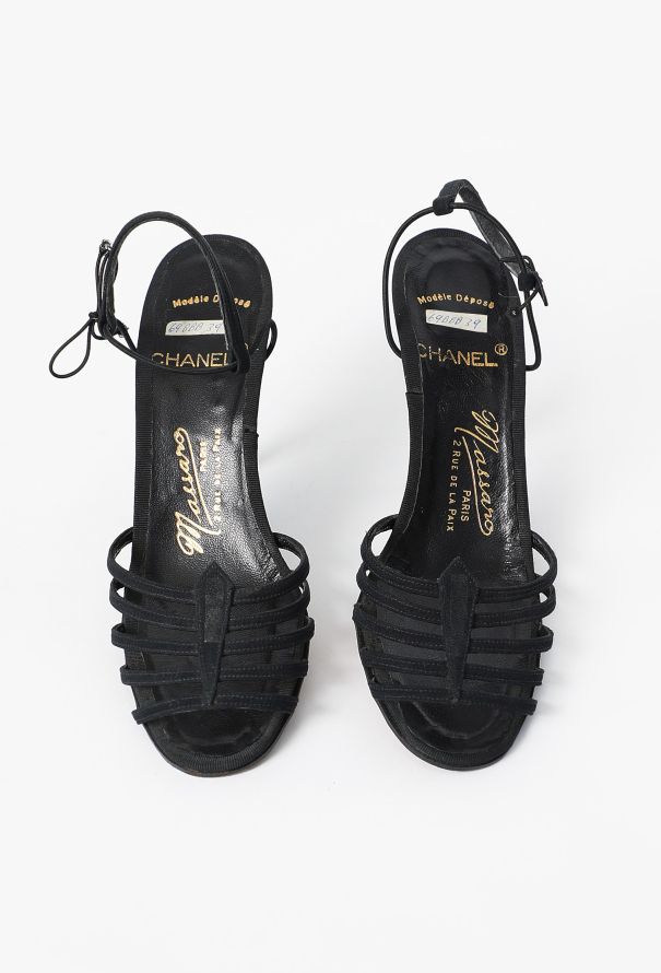 Chanel '90s Massaro Couture Strappy Sandals - 3