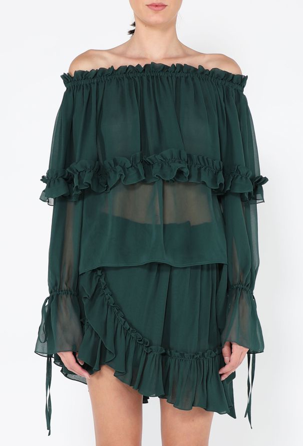 Saint Laurent Silk Ruffled Ensemble, Resort 2025 - 3