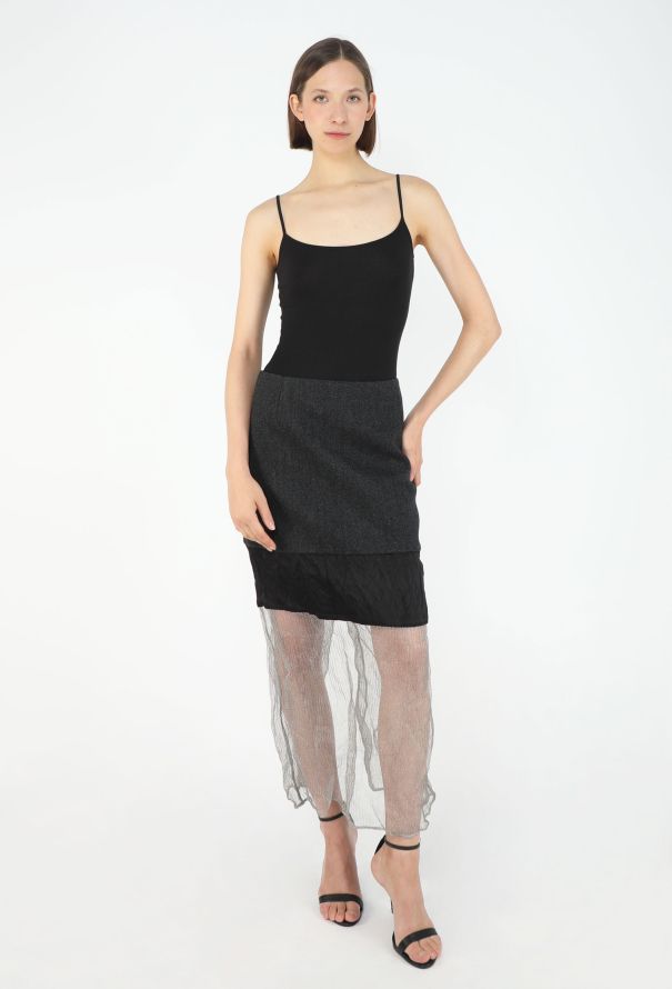Prada F/W 2022 Panelled Mesh Skirt - 4