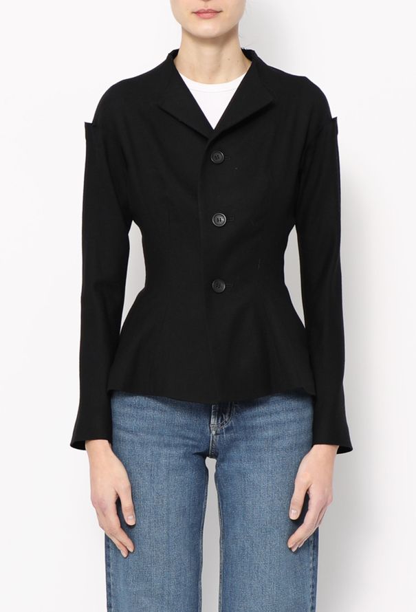 Yohji Yamamoto Collarless Peplum Jacket - 1