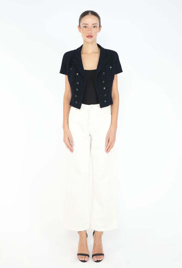 Chanel S/S 1995 Notched Cropped Jacket - 4