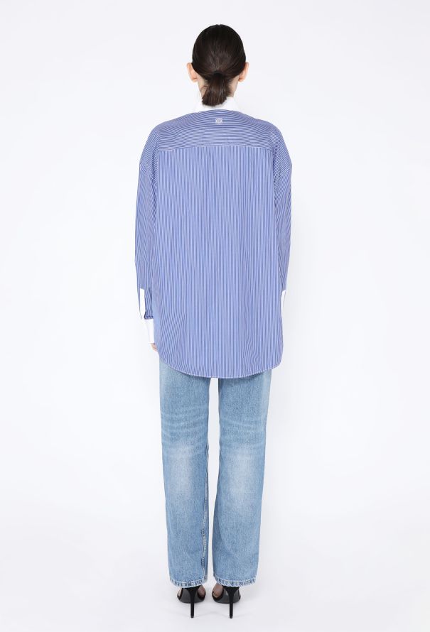 Loewe 2023 Asymmetrical Poplin Button Down - 4