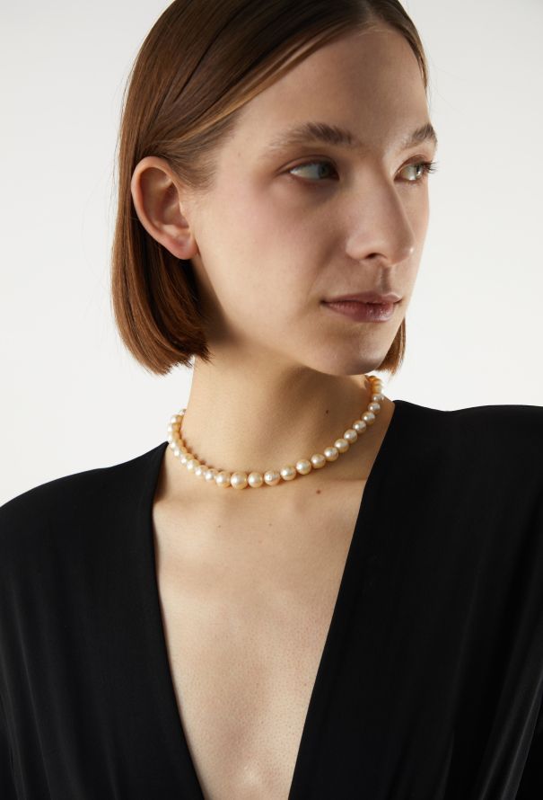 Vintage Fine Jewelry '50s Cultured Pearl Necklace with Diamond Clasp - 2