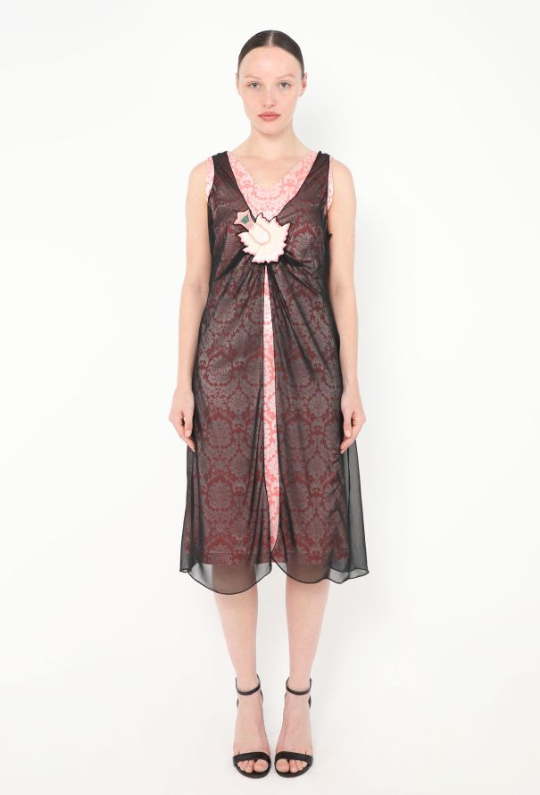 Alexander McQueen 1997 Damask Overlay Appliqué Dress - 1