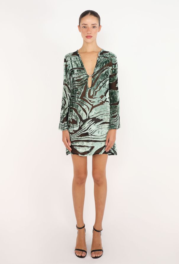 Gucci Plunging Velvet Dévoré Dress, S/S 1996 - 6