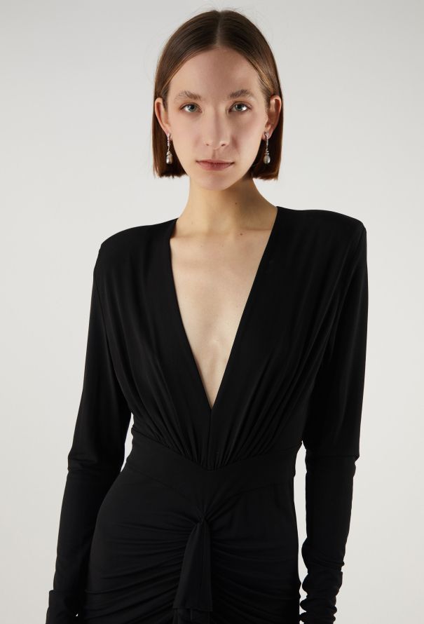 Modern Fine Jewelry 18K White Gold Art Deco Grey Pearl & Diamond Drop Earrings - 4