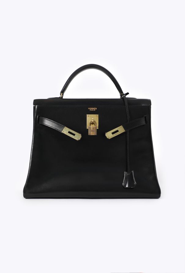 Hermès Vintage Black Box Kelly Retourné 32 - 2