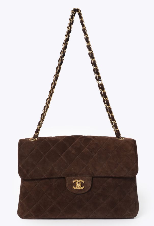 Chanel Rare '90s Suede Jumbo Classic Double Sided Flap Bag - 6