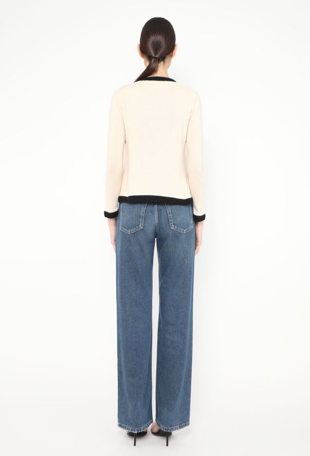 Chanel Woven Trim Cashmere Cardigan - 4 Chanel Woven Trim Cashmere Cardigan - 4