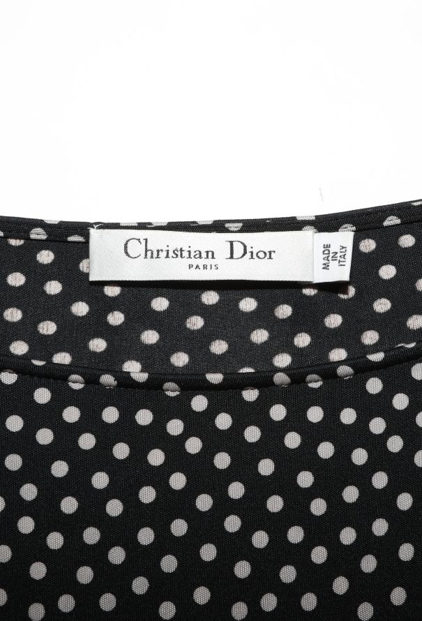 Dior Ruched Silk Polka Dot Dress - 5 Dior Ruched Silk Polka Dot Dress - 5